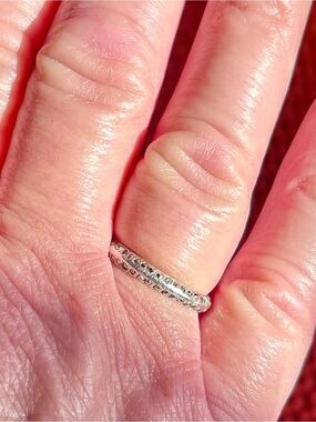 Sterling Silver Stackable Women’s Ring - Marcasite Curved Dome Double Row